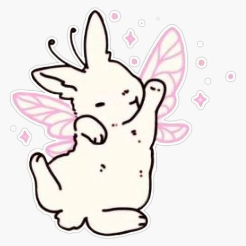 Pink Fairy Bunny Coquette Rabbit Bumper Sticker Vinyl Decal 5" in Saudi Arabia
