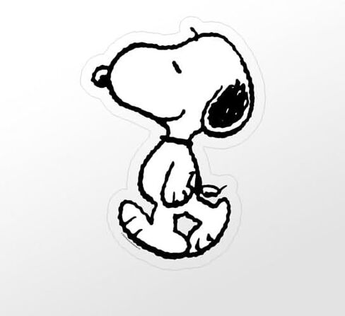 CafePress Snoopy Walking Left Small Die Cut Sticker, 3"x4" Clear in Saudi Arabia