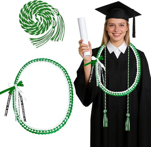 2 PCS Graduation Leis 2026 Graduation Cords Set Blue Gold Graduations Necklace and Honor Cord, Class of 2026 Grad Gifts for Women Men, Braided Ribbon Lei Grad Accessories Party Supplies in Saudi Arabia