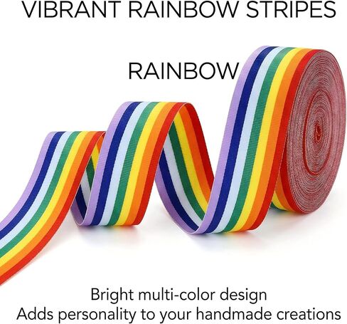 Rainbow Woven Webbing 1 Inch Wide 20M Continuous Roll, Sewing, Bag Straps, DIY Crafts and Decorative Projects in Saudi Arabia