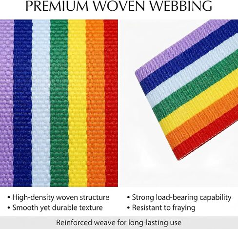 Rainbow Woven Webbing 1 Inch Wide 20M Continuous Roll, Sewing, Bag Straps, DIY Crafts and Decorative Projects in Saudi Arabia