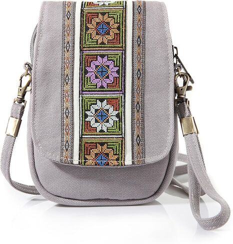 Goodhan Embroidery Canvas Crossbody Bag Cell phone Pouch Coin Purse for Women in Saudi Arabia