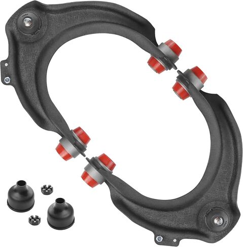 2pc Front Upper Control Arms w/Ball Joints for 2003-2007 Honda Accord, 2004-2008 Acura TSX, PU Bushing Upper Control Arms & Ball Joints, Replacement K620616 K620617, Wrinkle Black in Saudi Arabia
