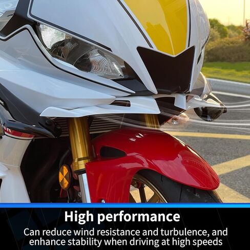 Motorcycle Front Fairing Winglet Aerodynamic Spoiler Beak Nose Cone Extension Fixed Wing Kit Compatible with Yamaha YZF R3 R25 2019-2025 (Carbon Fiber Look) in Saudi Arabia