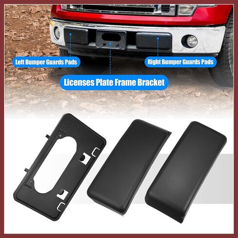 1 مجموعة لفورد F-150 2009-2014 الجبهة اليسرى اليمنى واقي الصدمات إدراج منصات غطاء إطار لوحة الرخصة قوس 9L3Z17E810B 9L3Z17A385A استبدال أجزاء in Kuwait