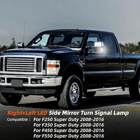 LED Side Mirror Turn Signal Light Compatible with F250 F350 F450 F550 Super Duty 2008-2016, Switchback Side Mirror Marker Running & Turn Signal Light, White & Amber DRL Parking Light Smoked Lens, 2PCS in Saudi Arabia