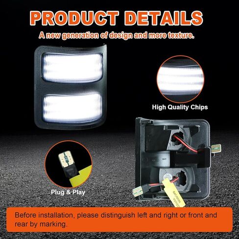 LED Side Mirror Turn Signal Light Compatible with F250 F350 F450 F550 Super Duty 2008-2016, Switchback Side Mirror Marker Running & Turn Signal Light, White & Amber DRL Parking Light Smoked Lens, 2PCS in Saudi Arabia