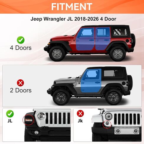 قضبان خطوة منزلق من Rock مناسبة لسيارة Jeep Wrangler JL JLU 4 أبواب 2018-2024 2025 2026 Nerf Bars Rocker Guards من الفولاذ الكربوني شديد التحمل، مطلي بمسحوق أسود in Kuwait