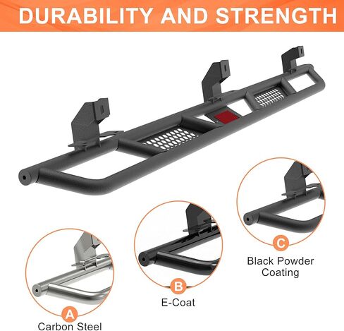 قضبان خطوة منزلق من Rock مناسبة لسيارة Jeep Wrangler JL JLU 4 أبواب 2018-2024 2025 2026 Nerf Bars Rocker Guards من الفولاذ الكربوني شديد التحمل، مطلي بمسحوق أسود in Kuwait