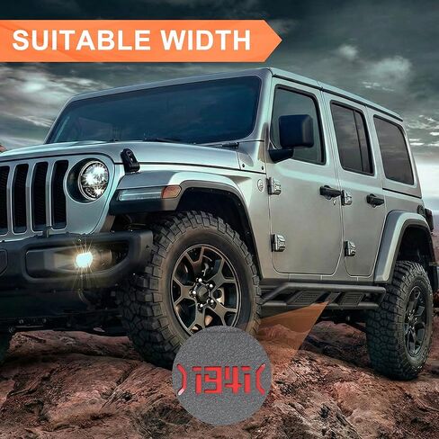 قضبان خطوة منزلق من Rock مناسبة لسيارة Jeep Wrangler JL JLU 4 أبواب 2018-2024 2025 2026 Nerf Bars Rocker Guards من الفولاذ الكربوني شديد التحمل، مطلي بمسحوق أسود in Kuwait