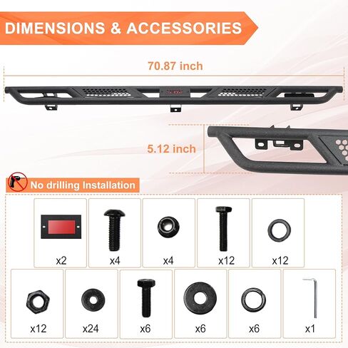 قضبان خطوة منزلق من Rock مناسبة لسيارة Jeep Wrangler JL JLU 4 أبواب 2018-2024 2025 2026 Nerf Bars Rocker Guards من الفولاذ الكربوني شديد التحمل، مطلي بمسحوق أسود in Kuwait