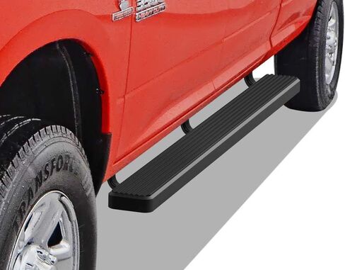 لوحات تشغيل APS مقاس 6 بوصة باللون الأسود متوافقة مع Ram 1500 2009-2018 Crew Cab & Ram 2500 3500 2010-2026 من الفولاذ المقاوم للصدأ (قضبان Nerf وخطوات جانبية وقضبان جانبية) in Kuwait