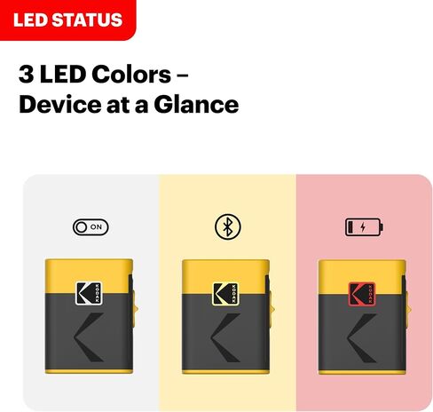 آلة صنع الملصقات KODAK + حزمة عبوات مكونة من 12 عبوة، طابعة ملصقات ذات شفرات آمنة للمكتب والمدرسة والمنزل، أصفر in Kuwait