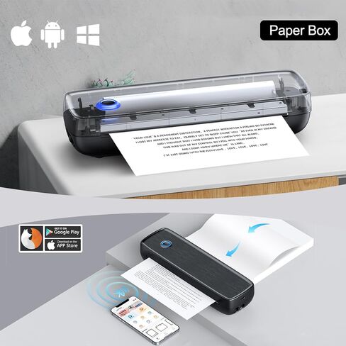 Portable Inkless Printer, Wireless Bluetooth Thermal Printer with 4200mAh Battery, Prints A4/A5/US Letter, High Resolution Mini Printer for Travel, Home Office & Mobile Printing in Kuwait