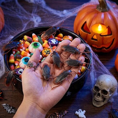 Fake Roaches,Realistic Fake Cockroaches, Pranks for Adults Funny Scary Bug Gag Gifts，2.6" Lifelike Fake Cockroach Creepy Insects Props for Halloween, April Fools Day,Birthday Pranks(15PCS) in Saudi Arabia