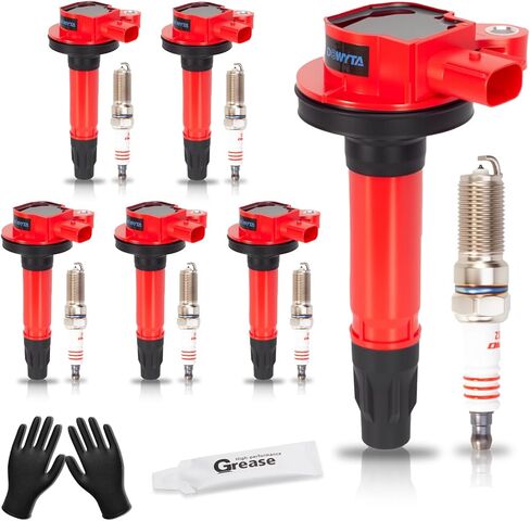 Set of 6 Ignition Coil Pack & Spark Plugs fits for Ford Edge Explorer F150 Flex MKS MKT MKZ,for Mazda 6 CX-9 2007 2008 2009 2010 2011 2012 2013 2014 2015 2016 3.5L 3.5L 3.7L V6 Replaces UF553 in Saudi Arabia