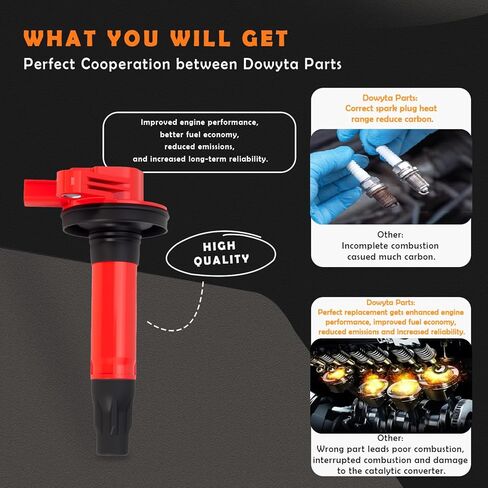 Set of 6 Ignition Coil Pack & Spark Plugs fits for Ford Edge Explorer F150 Flex MKS MKT MKZ,for Mazda 6 CX-9 2007 2008 2009 2010 2011 2012 2013 2014 2015 2016 3.5L 3.5L 3.7L V6 Replaces UF553 in Saudi Arabia
