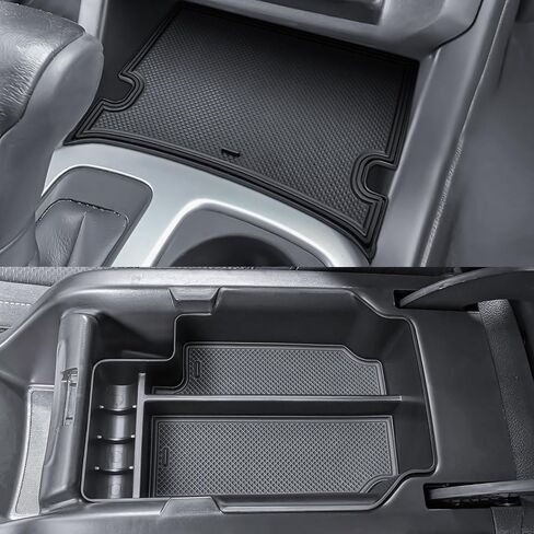 HGWEI Center Console Organizer Compatible with Chevy Colorado/GMC Canyon 2015 2016-2020 2021 2022 Interior Accessories, Armrest Storage Tray and Secret Compartment Cover, 2 Packs Black in Kuwait