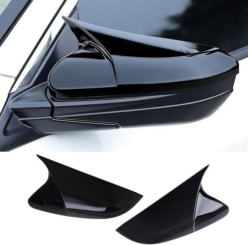 Side Rear View Mirror Cover Compatible with 10th Honda Civic 2016-2021, Exterior Decoration Accessories, Wing Mirror Protect Decorate Covers-Glossy Black in Saudi Arabia
