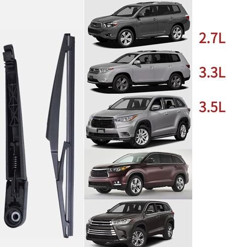 Rear Wiper Arm Blade for Toyota Highlander 2008 2009 2010 2011 2012 2013 2014 2015 2016 2017 2018 2019 Base Premium Hybrid Platinum LE Limited SE XLE Sport Utility Back Windshield Wiper Arm Blade in Kuwait