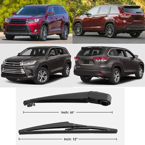 Rear Wiper Arm Blade for Toyota Highlander 2008 2009 2010 2011 2012 2013 2014 2015 2016 2017 2018 2019 Base Premium Hybrid Platinum LE Limited SE XLE Sport Utility Back Windshield Wiper Arm Blade in Kuwait