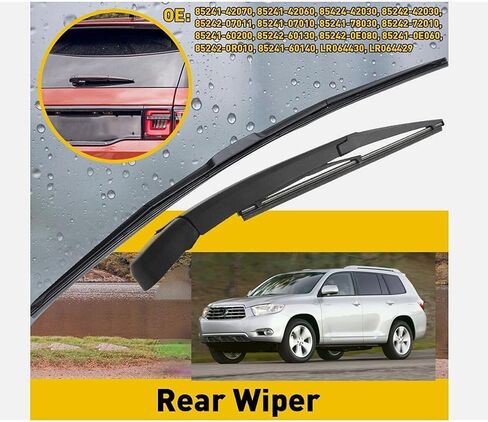 Rear Wiper Arm Blade for Toyota Highlander 2008 2009 2010 2011 2012 2013 2014 2015 2016 2017 2018 2019 Base Premium Hybrid Platinum LE Limited SE XLE Sport Utility Back Windshield Wiper Arm Blade in Kuwait