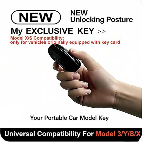 NFC نموذج سيارة على شكل مفتاح Fob لطراز Tesla 3/Y/S/X، بديل لبطاقة مفتاح OEM بدون أزرار B-Pillar Swipe Passe Entry مع وظيفة القفل/الفتح والبدء in Kuwait
