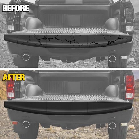 Combined Tailgate Spoiler Molding Cap for Dodge Ram 1500 2009-2019 Accessories, Rear Center Tailgate Flex Step Top Trim Protector Cover Compatible with Dodge Ram 2500 3500 2010-2018, 3PCS in Saudi Arabia