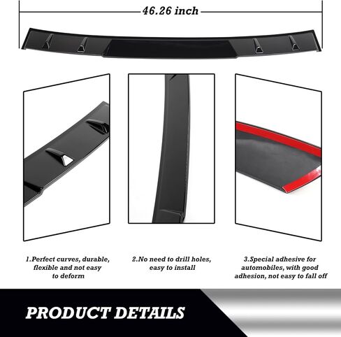 Roof Spoiler Compatible with 2018 2019 2020 2021 2022 for Honda for Accord Sedan EX-L/LX/Sport Plus/Sport/Touring 2020 2021 2022 for Honda for Accord SE Sedan Gloss Black Rear Roof Spoiler in Saudi Arabia