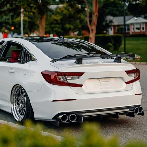 Carbon Fiber Look Spoiler Compatible with Honda Accord Sedan Saloon Exterior Accessories GT Duckbill Aleron Spoiler Trunk Mounted for Honda Accord All Years All Models Wing Easy Installation in Saudi Arabia