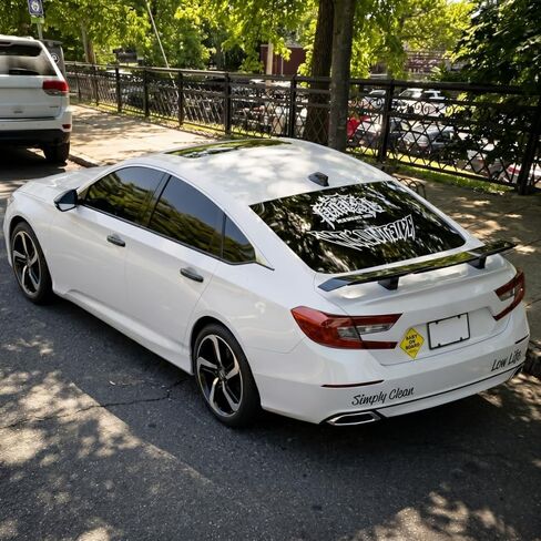 Carbon Fiber Look Spoiler Compatible with Honda Accord Sedan Saloon Exterior Accessories GT Duckbill Aleron Spoiler Trunk Mounted for Honda Accord All Years All Models Wing Easy Installation in Saudi Arabia