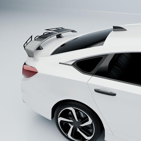 Carbon Fiber Look Spoiler Compatible with Honda Accord Sedan Saloon Exterior Accessories GT Duckbill Aleron Spoiler Trunk Mounted for Honda Accord All Years All Models Wing Easy Installation in Saudi Arabia