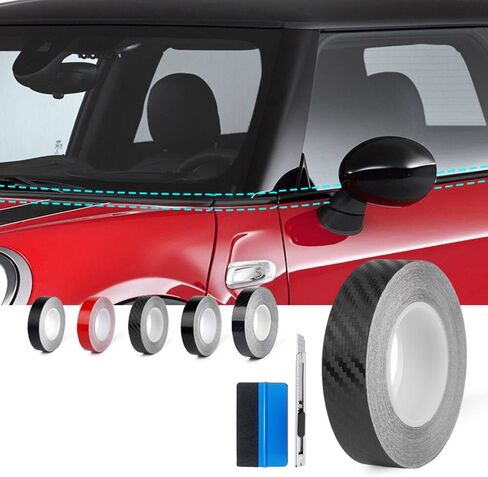 LZLRUN Vinyl Film Sticker Car Window Trim Chrome Delete Door Waistline DIY Sticker Easy to Install Decal Decoration Compatible with for Mini Cooper (0.8in x 30ft, Gloss) in Saudi Arabia
