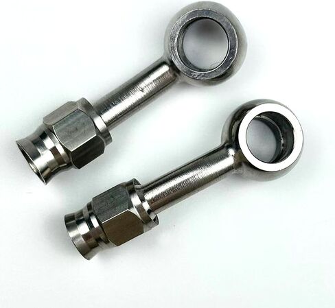 2pcs stainless steel 28 Lateral degree elbow female AN3-3 3AN to Metric M10 10mm 0.4in banjo bolt eye brake hose fitting adapter in Saudi Arabia