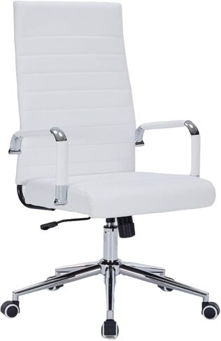 Mid-Back Office Desk Chair, Executive Office Chair with Arms, Ergonomic Swivel Rolling Leather Computer Chair for Conference Room and Home Office,Grey. in Kuwait