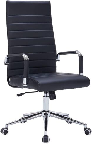 Mid-Back Office Desk Chair, Executive Office Chair with Arms, Ergonomic Swivel Rolling Leather Computer Chair for Conference Room and Home Office,Grey. in Kuwait