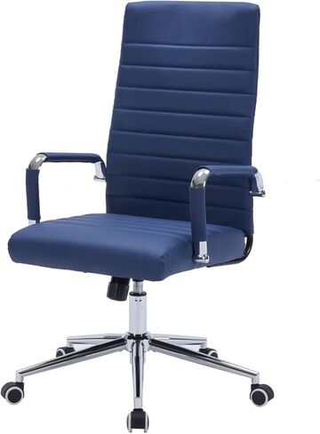 Mid-Back Office Desk Chair, Executive Office Chair with Arms, Ergonomic Swivel Rolling Leather Computer Chair for Conference Room and Home Office,Grey. in Kuwait