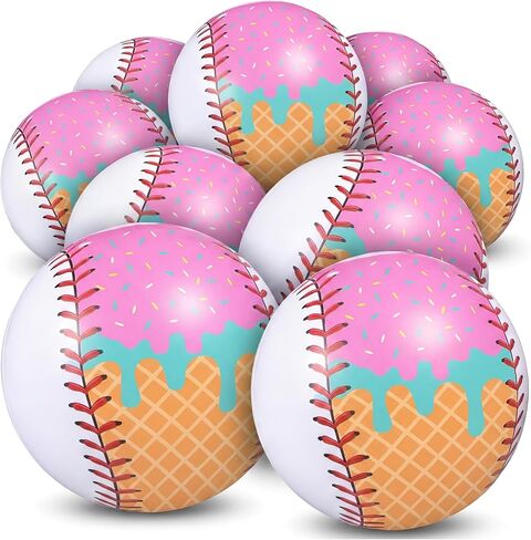 12 Pack Inflatable Ice Cream Drip Baseball Beach Ball 7.87 Inch Ice Cream Drip Beach Balls for Summer Outdoor Pool and Seaside Game Gifts Birthday Sports Baseball Party Supplies Favors in Kuwait