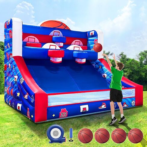 Inflatable Basketball Hoop Shot 13×10×10ft, Blow Up Inflatable Basketball Game with Balls, Air Blower, Inflatable Games for Outdoor Parties, Carnival Events, Lawn Games in Saudi Arabia
