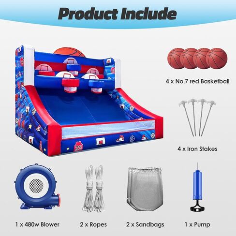 Inflatable Basketball Hoop Shot 13×10×10ft, Blow Up Inflatable Basketball Game with Balls, Air Blower, Inflatable Games for Outdoor Parties, Carnival Events, Lawn Games in Saudi Arabia