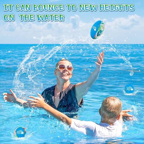 MUDEREK Water Skipping Ball - 5 Pack Pool Balls Water Bouncing Beach Balls & Grip Ball Pool Toys for Kids 3+ Years Old, Great Summer Water Toy for Beach Swimming Pool River Lake Cool Fun Summer in Saudi Arabia