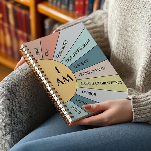 Journaling Notebooks for Women, Inspirational Quote-I am Kind Smart Brave Positive Boho Rainbow Notebook - A5 Spiral Journal Notebook Office Supplies School Gifts for Teacher Birthday Graduation (Rainbow) in Saudi Arabia