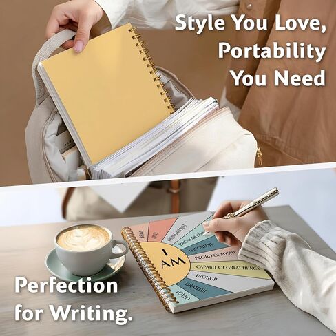 Journaling Notebooks for Women, Inspirational Quote-I am Kind Smart Brave Positive Boho Rainbow Notebook - A5 Spiral Journal Notebook Office Supplies School Gifts for Teacher Birthday Graduation (Rainbow) in Saudi Arabia