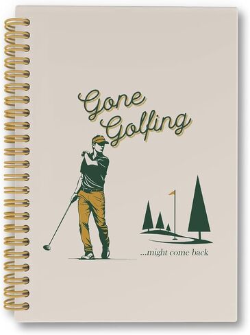Vintage Golf Club Spiral Notebook, Golfing Gifts, Golf Pattern Journaling Notebooks, Retro Green Golfball College Ruled Spiral Notebook for School Office Supplies, 5.5x8.3in in Saudi Arabia