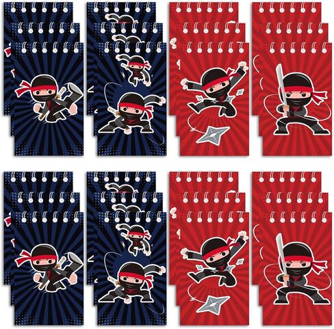 24pcs 4 Styles Ninja Birthday Theme Mini Notebooks Party Supplies Favors Goodie Bag Stuffers Ninja Birthday Theme Journal Pocket Notepads Supplies for Birthday Party Activity in Kuwait