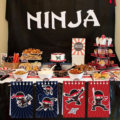 24pcs 4 Styles Ninja Birthday Theme Mini Notebooks Party Supplies Favors Goodie Bag Stuffers Ninja Birthday Theme Journal Pocket Notepads Supplies for Birthday Party Activity in Kuwait
