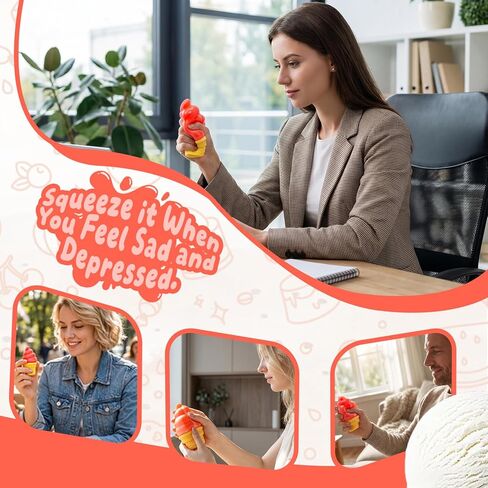 Stress Relief Ice Cream Cone Squishy Toy - Play GORO Nice Cream Sensory Squeeze Fidget Toy, Soft Anti-Anxiety Toy for Kids Adults ADHD Autism in Saudi Arabia