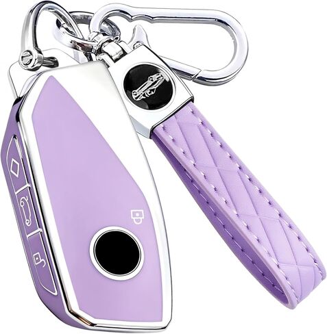 Key Fob Cover for BMW - Premium Soft TPU Shell Full Protection Case with Keychain, Fits 5 Series 7 Series X1 X3 X5 X6 X7 XM IX I7 I5 IX3 M60 M5 730Li Remote Start Key Protector, Black in Saudi Arabia