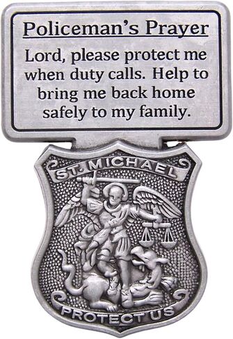 Wowser St. Michael Policeman's Prayer Visor Clip, Police Patron Saint Religious Gift, 2.5 Inches in Kuwait