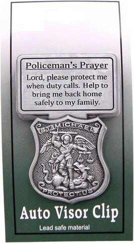 Wowser St. Michael Policeman's Prayer Visor Clip, Police Patron Saint Religious Gift, 2.5 Inches in Kuwait
